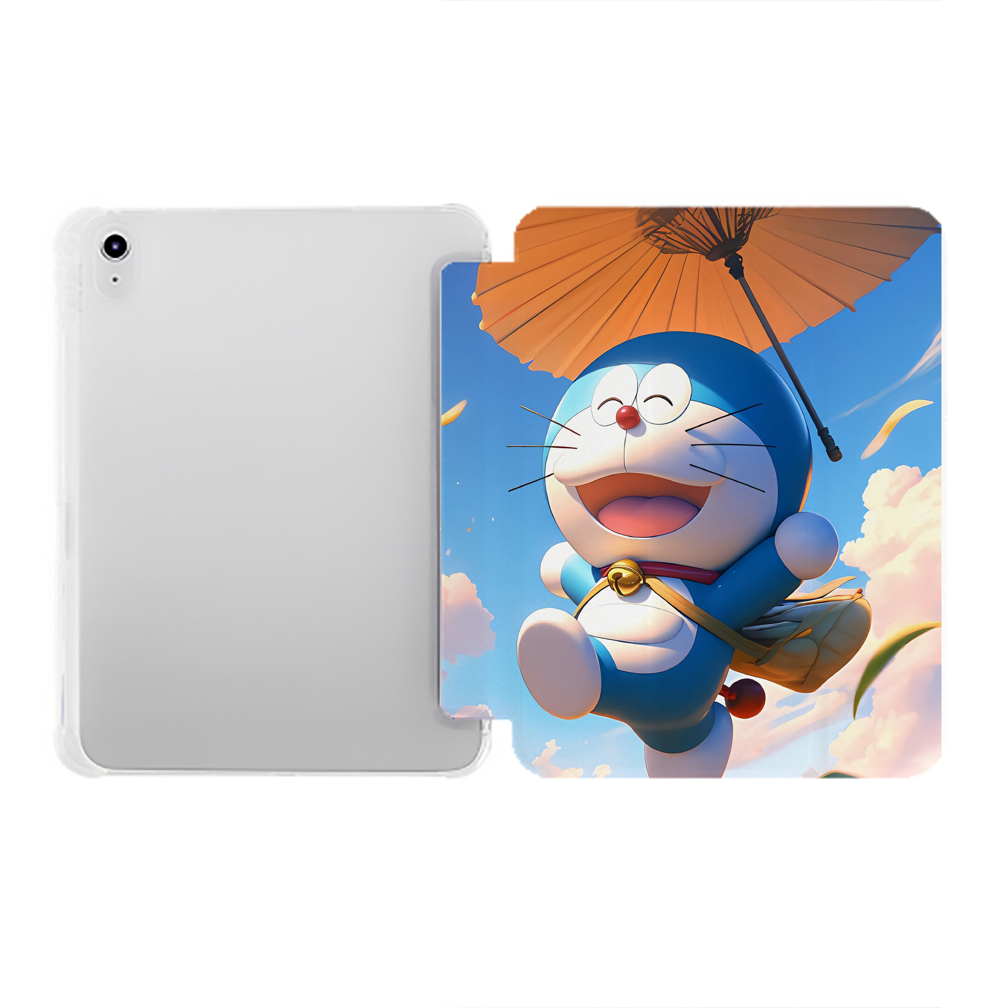 （画像用） ドラえもん Doraemon IPad ケース ペン収納付き 三つ折りスタンド PUレザー×シリコン 対応機種9.5/10.5/10.9インチ
